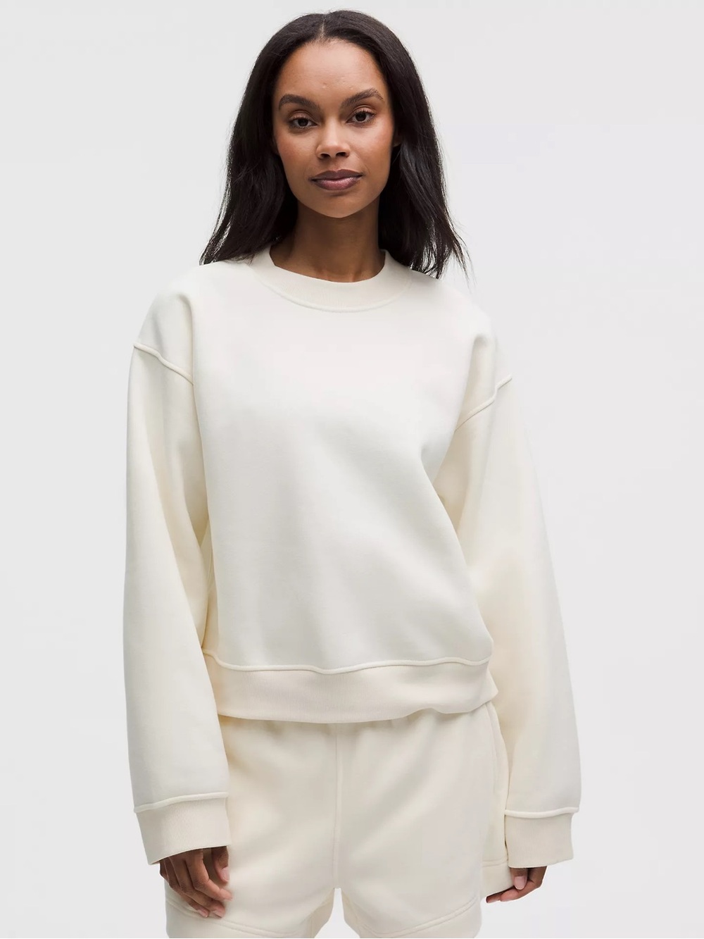 Zara Basic Crewneck Sweatshirt - Ecru NWOT